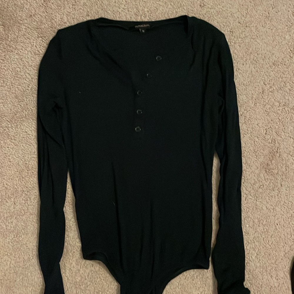 Navy Henley bodysuit